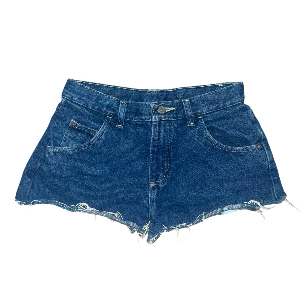 y2k wrangler high waisted distressed denim jean shorts